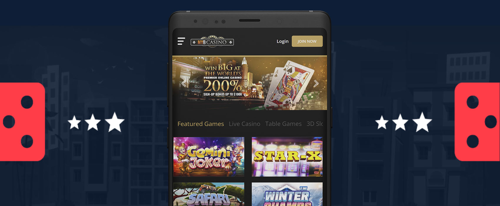 MYB Casino Application for iOS and Android