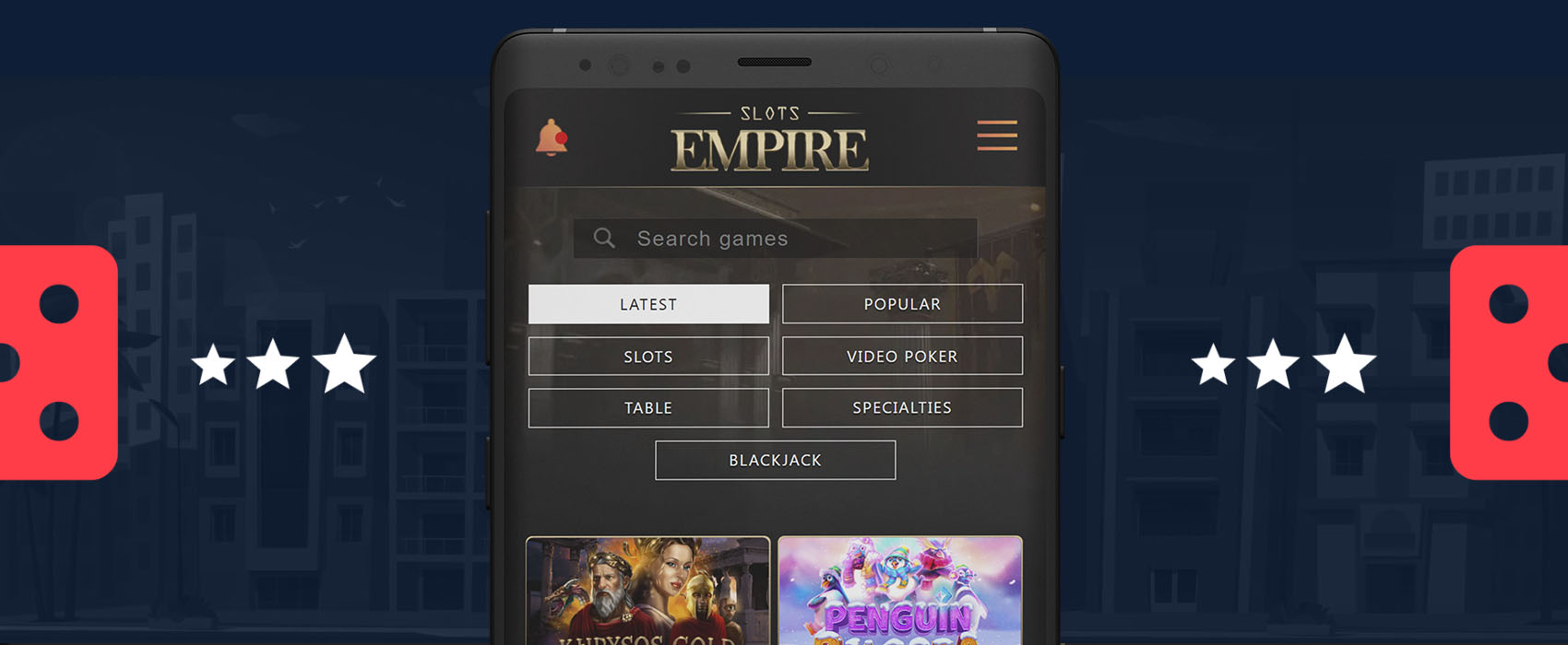 Slots Empire Mobile Application for iOS and Android